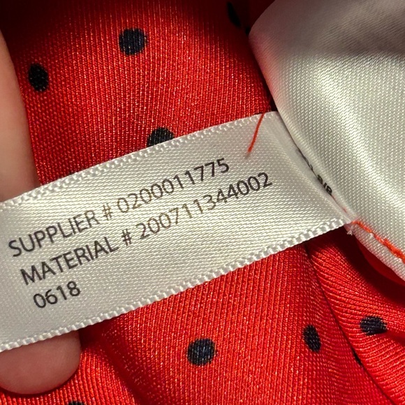 Lauren Ralph Lauren Red Satin V-Neck Cuffed Polka Dot Pullover Blouse | Size XL - Picture 8 of 11